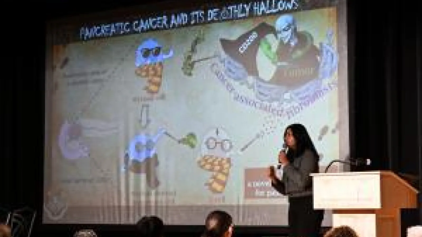 Ayushi Das presenting at Graduate School 3MT competition